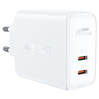 Сетевое з/у ACEFAST A29 PD50W GaN USB-C+USB-C dual port charger (EU). Цвет: белый